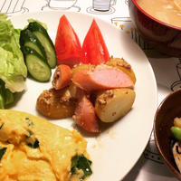 レンジでジャーマンポテト と 参観日