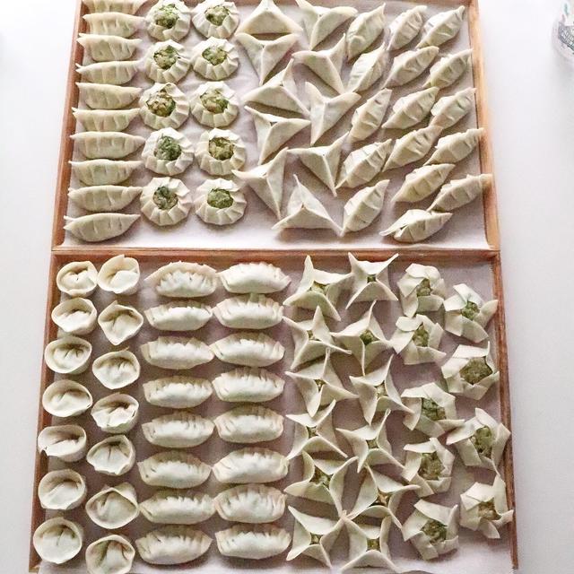 色んな形の餃子100個！一気に作りました