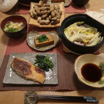 鯛の味噌漬と豚と白菜のミルフィーユ鍋と　フルーツ定期便♪