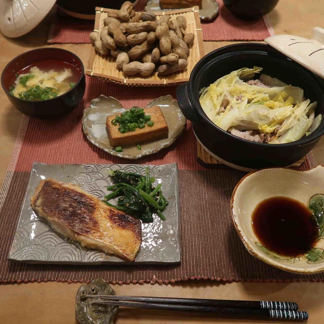 鯛の味噌漬と豚と白菜のミルフィーユ鍋と　フルーツ定期便♪