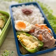 【お弁当に！】レンジだけ♪ ピーマンボート　コーンマヨチーズ