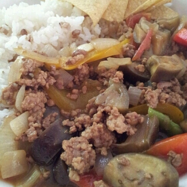 夏休みお昼 夏野菜カレー