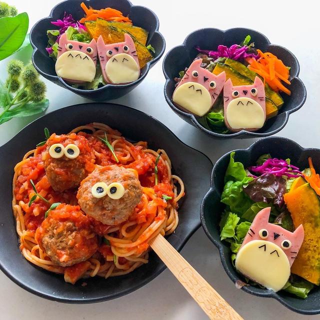 でっかいミートボールトマトパスタ＊トトロ編