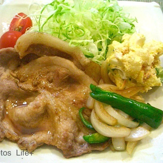 沖縄の紅豚で生姜焼き