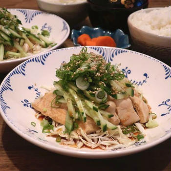 簡単おうち中華☆中華風蒸し鶏