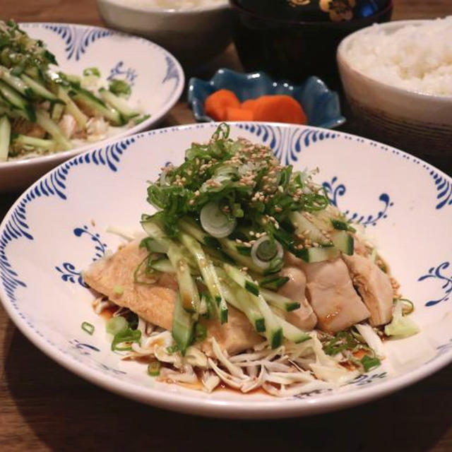 簡単おうち中華☆中華風蒸し鶏