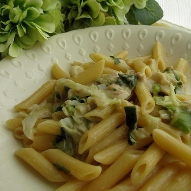 野菜のツナミルクパスタ
