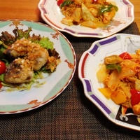 なんとかトムヤククン焼きそばが・・・油淋鶏風鯖缶の唐揚げ♪・・♪