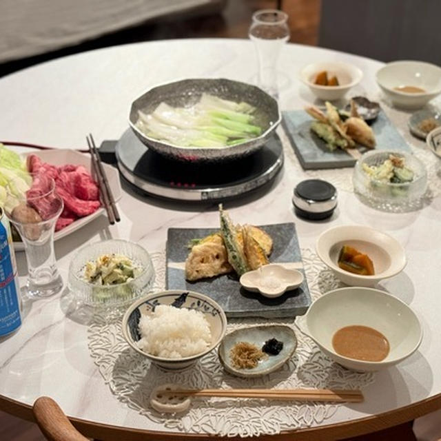 具少ないしゃぶしゃぶの夜ごはんと、楽天マラソンラストスパート