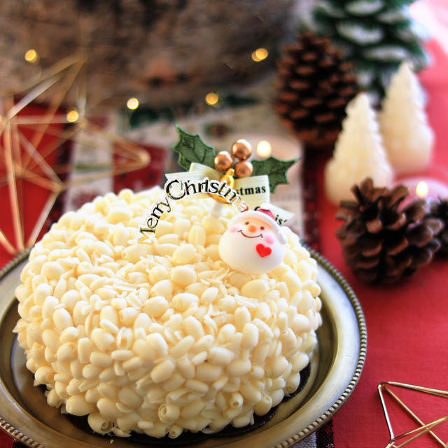 【レシピ】ホワイトチョコとフランボワーズのクリスマスデコレーションケーキ♪