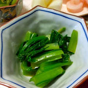 小松菜の辛子めんつゆ和え おおよそ３分クッキング！