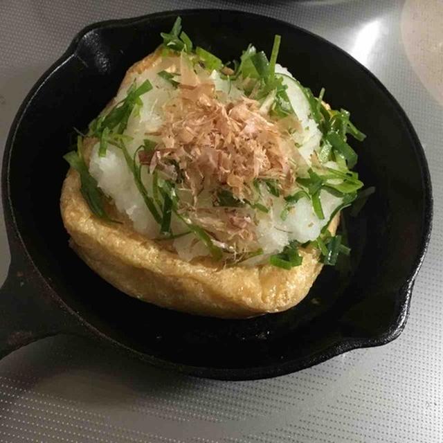 厚揚げのステーキと大雪