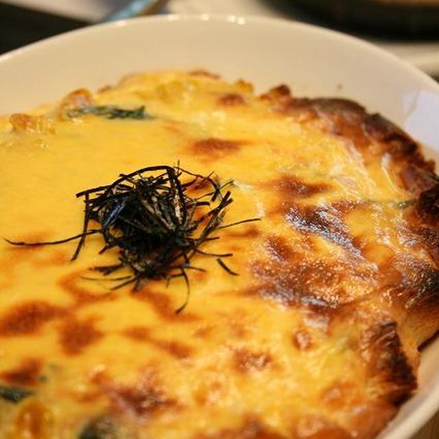 パン耳で豆乳キッシュ