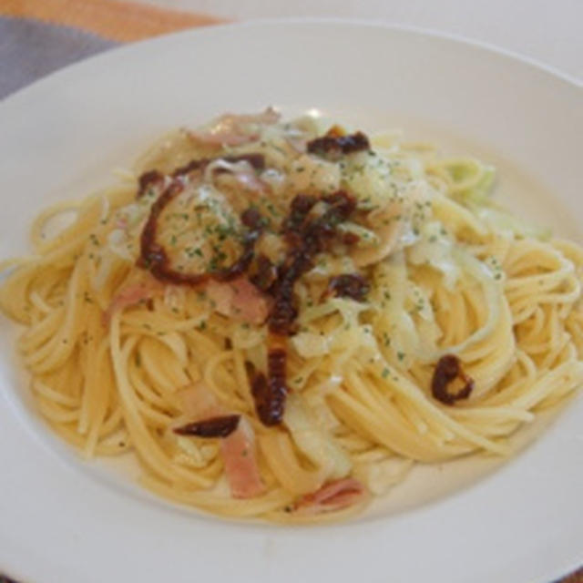 キャベツとドライトマトのパスタのレシピ