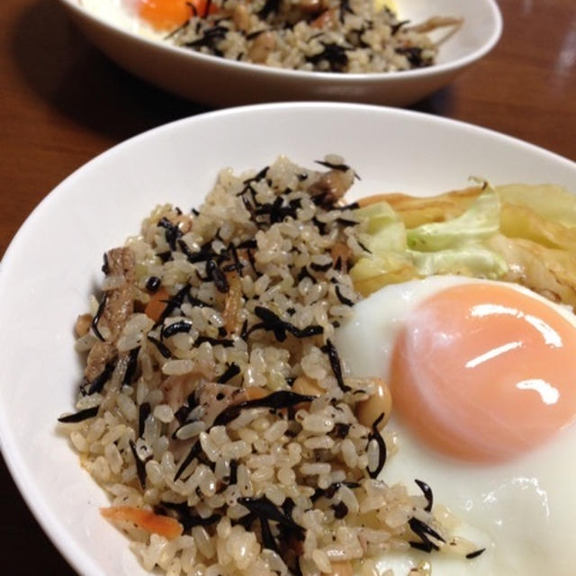 ブラウンライスde混ぜご飯風ライスさらだ♪