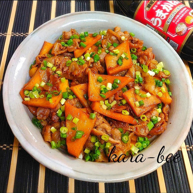 白飯どろぼう♪旬たけのこと豚バラの甘辛うまかシャン炒め