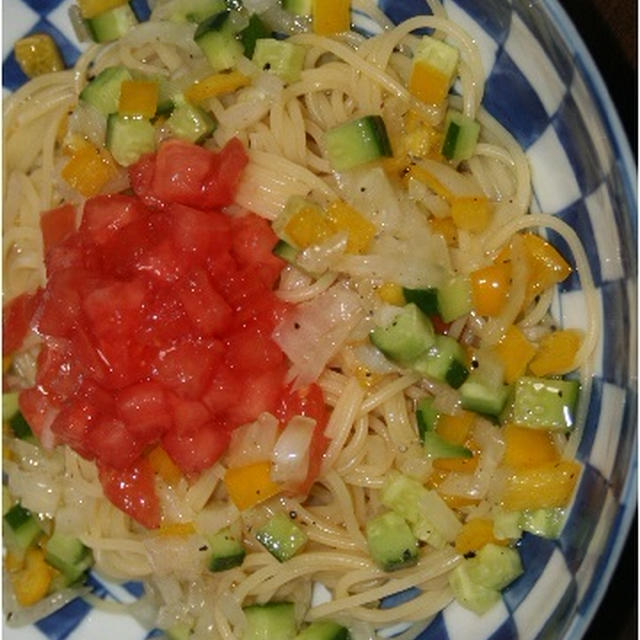 6月12日　　トリプルカラーの冷たい パスタ