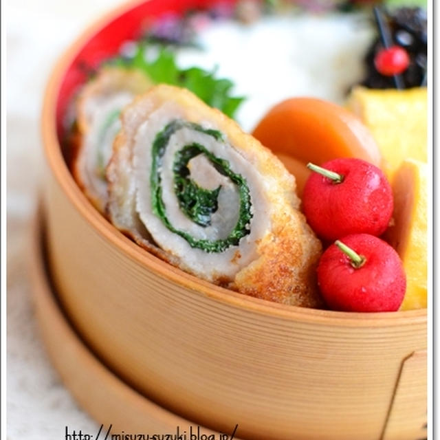 豚ロース肉と大葉のくるくるカツべんとう