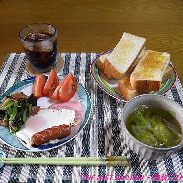 【朝食】ハムエッグミニプレート（ハムエッグ・ウインナー焼き…）…