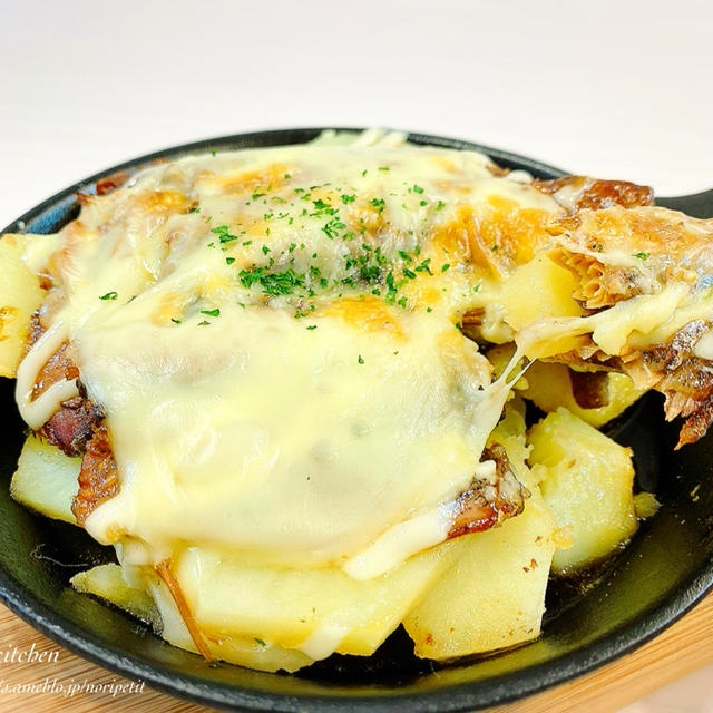 宅飲みに♡味付け不要！さんまとじゃがいものチーズ焼き♡
