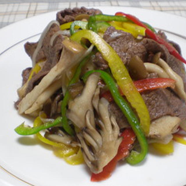 切り落とし肉を使って?牛肉ときのこのマリネ?