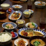 さばの梅しょうが煮。一汁五菜。