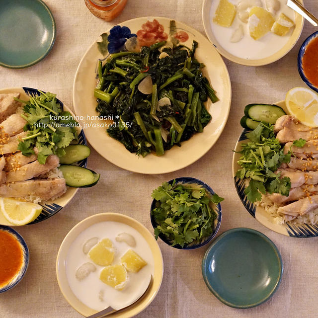 海南鶏飯とサツマイモのチェー。