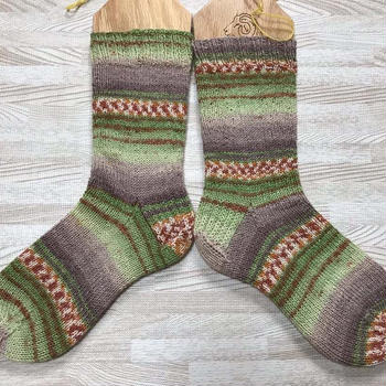 毛糸と手編みの靴下
