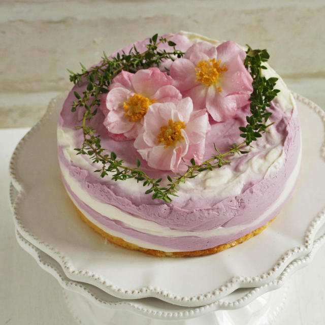 * 紫芋のマーブルチーズケーキ♪