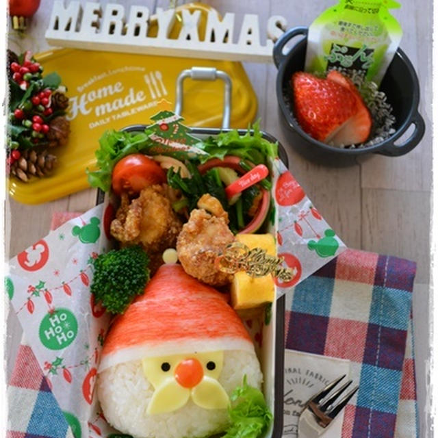三角おにぎりでサンタさん弁当～女子中学生のおべんとう♪