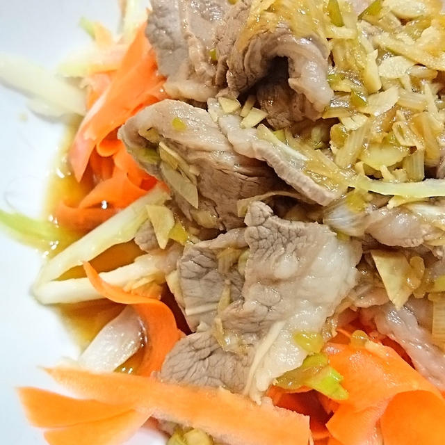 牛肉と野菜のにんにく醤油漬け