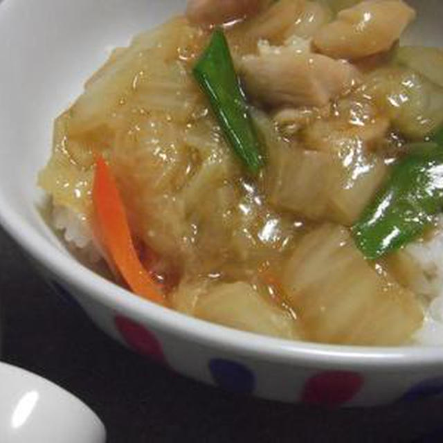 中華丼　ワンタン春雨スープ