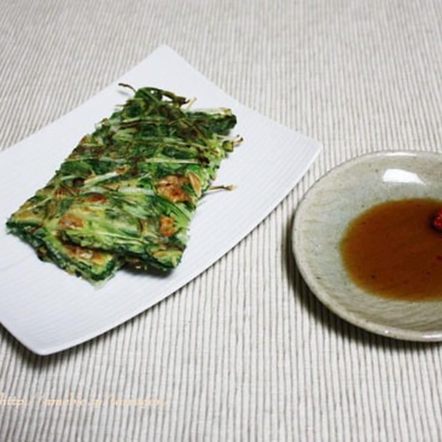 香ばし桜えびと水菜のシャキシャキチヂミ
