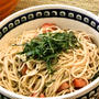 和風　冷製パスタ　紫蘇とツナとトマトで和えて　
