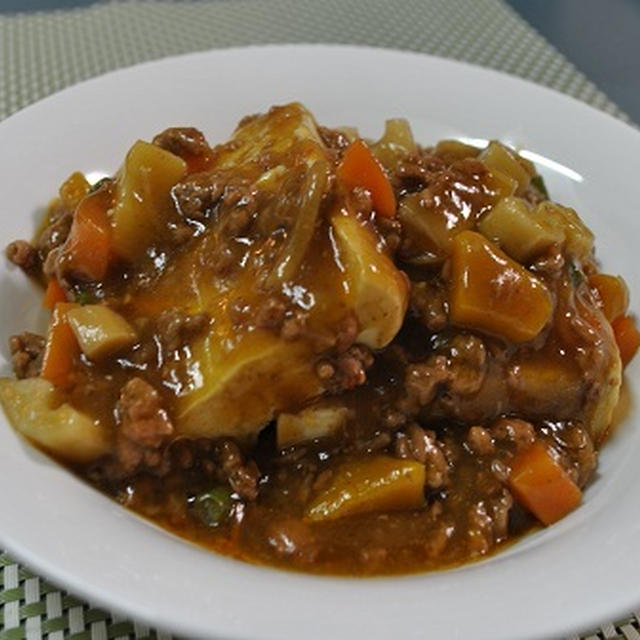 豆腐の中華風根菜あんかけ