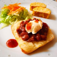 クリスケットで小豆とクリームチーズのオープンサンド