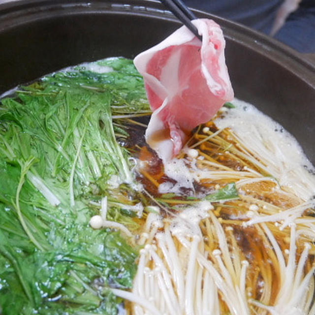 旨！なべしゃぶ、柑橘醤油で食べる豚しゃぶ鍋