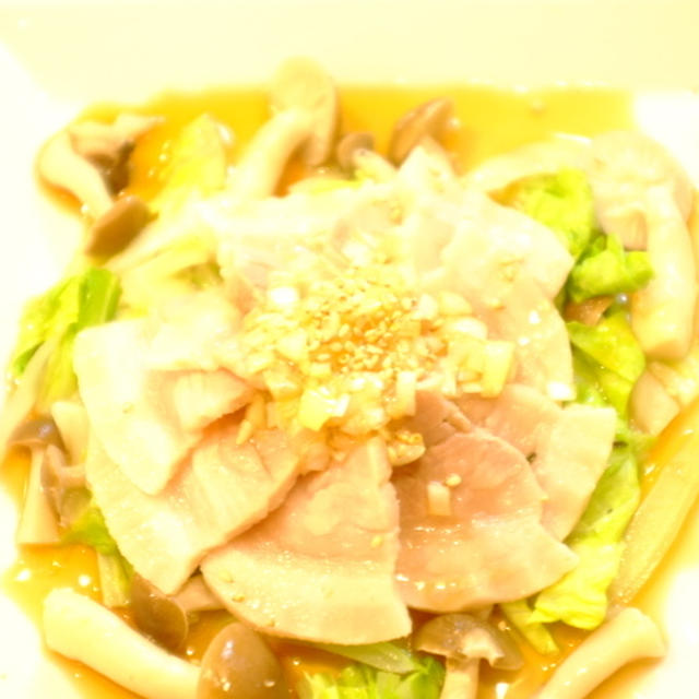 息子ちゃんの夕食☆コーンとお豆のドリア　　　茹で塩豚ネギソース