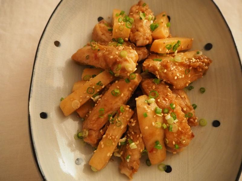 鶏手羽と長芋の甘辛煮