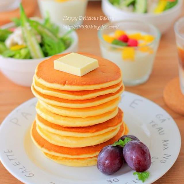 パンケーキタワー♪で朝ごはん