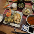 天ぷらとお刺身で和食の晩ご飯　と　ヨウムの「ヨウスケ」の特技♪