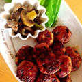 【お弁当】砂肝とマッシュルームのアヒージョ&鶏つくねの照り焼き