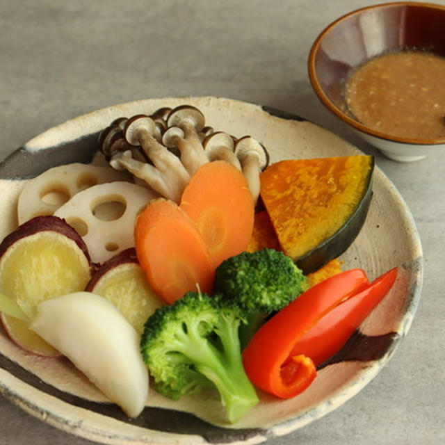 寒くなってきたので温野菜はフライパン蒸しが簡単おいしいです！