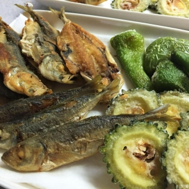 小鯵の唐揚げ＆かぼっコリー♪