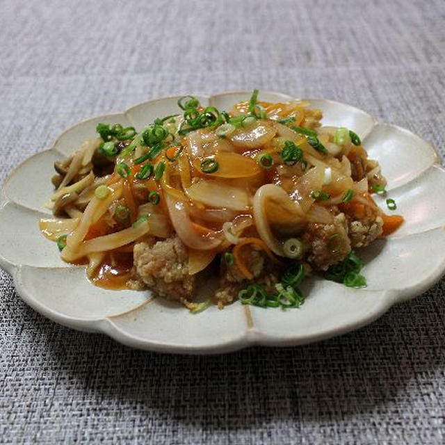 新玉ねぎが美味しい甘酢あんかけ♪