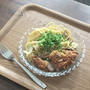 冷凍してあった食材が集まった、おひとりランチ。