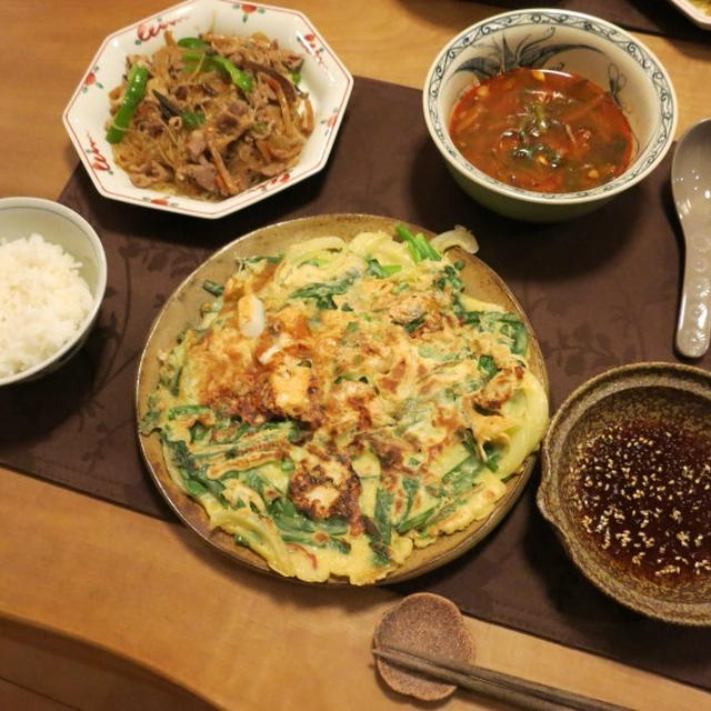 海鮮チヂミで韓国飯な晩ご飯　と　梅便り♪　