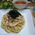 明太子クリームパスタとミネストローネ