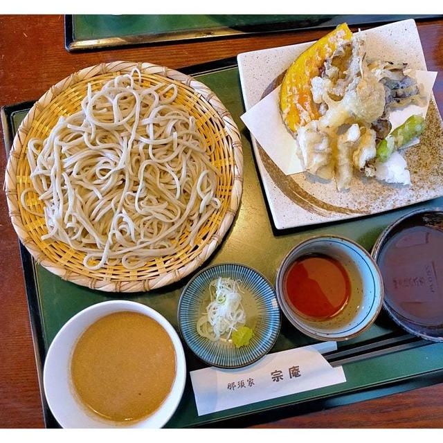 くるみ蕎麦と石坂舞茸天ぷら「純手打ちそば 那須家宗庵」@中浦和・さいたま市