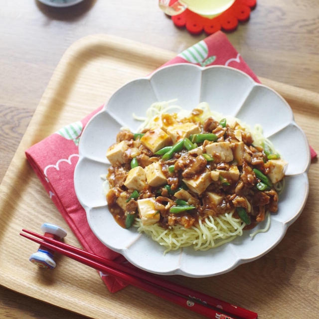 麻婆豆腐のあんかけ焼きそば